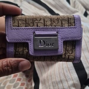Dior Monogram Wallet with Lavender Accents